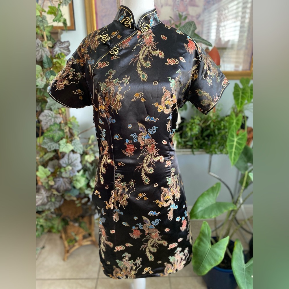 Beautiful mini cheongsam dress whimsigoth gorpcore